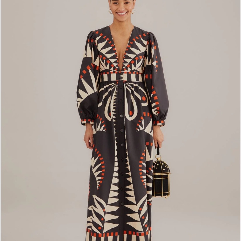Farm Rio Black Coconut Grove dress NWT